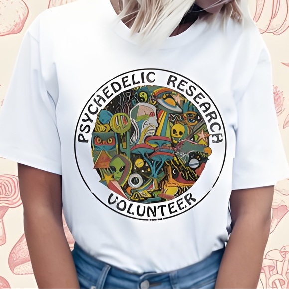 Tops - Psychedelic Research Volunteer Tee, Medium and Large, NWOT